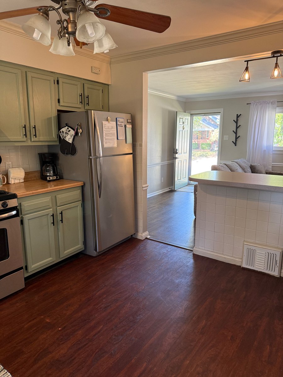 View from kitchen into living room