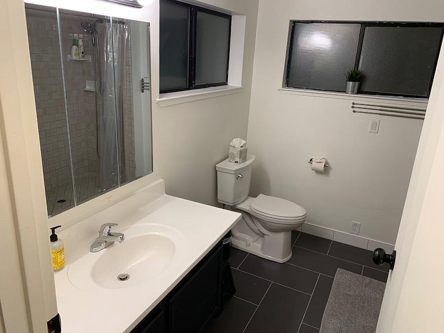 Newly refreshed main bathroom upstairs