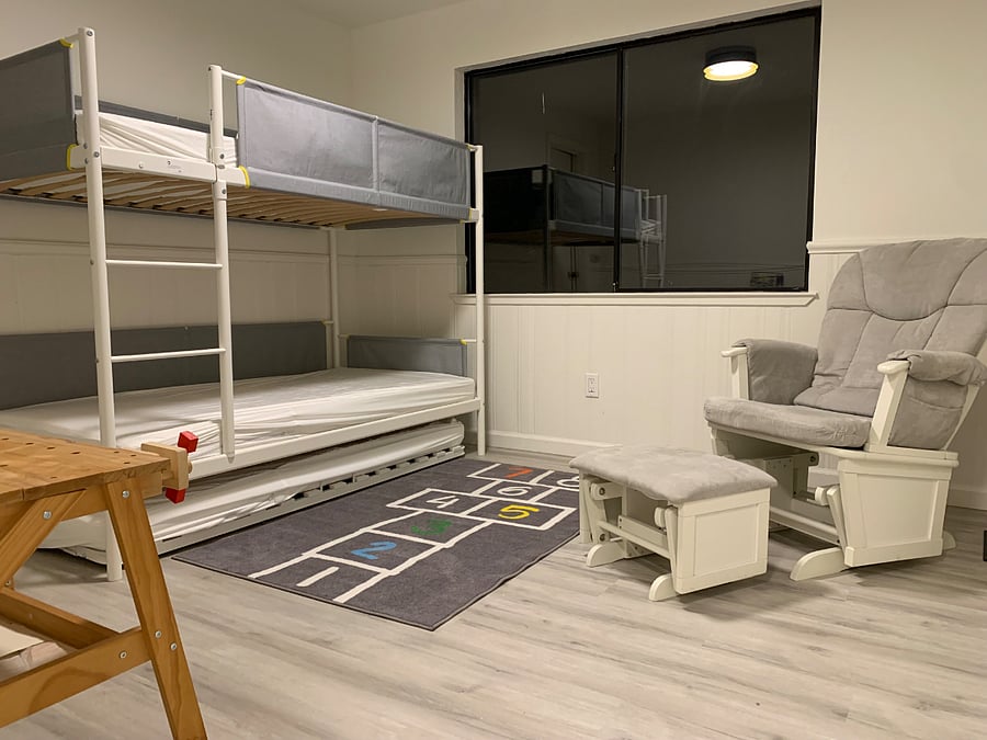 Bunk bedroom next to master bedroom lower level