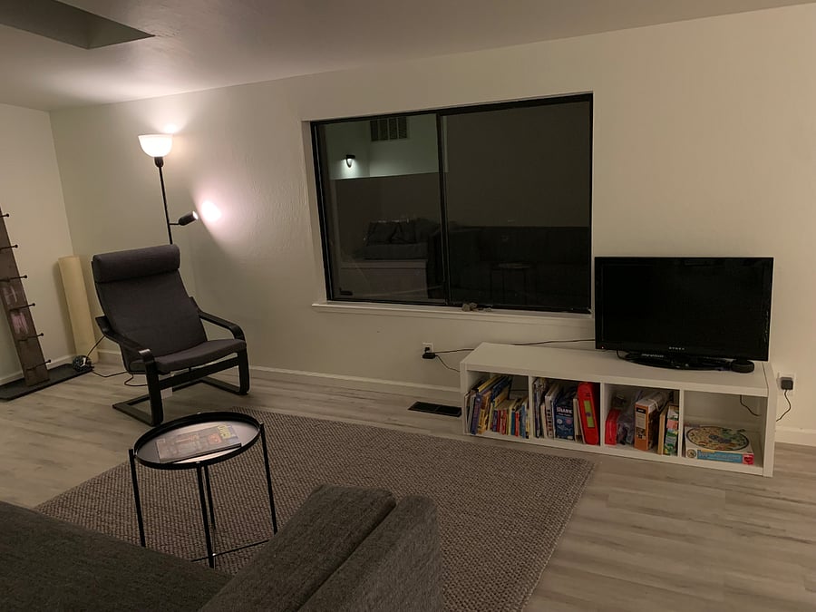 View from couch in living room