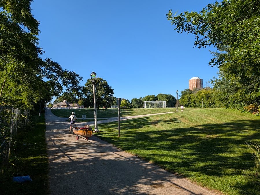 Gordan park, with splash pad and soccer field