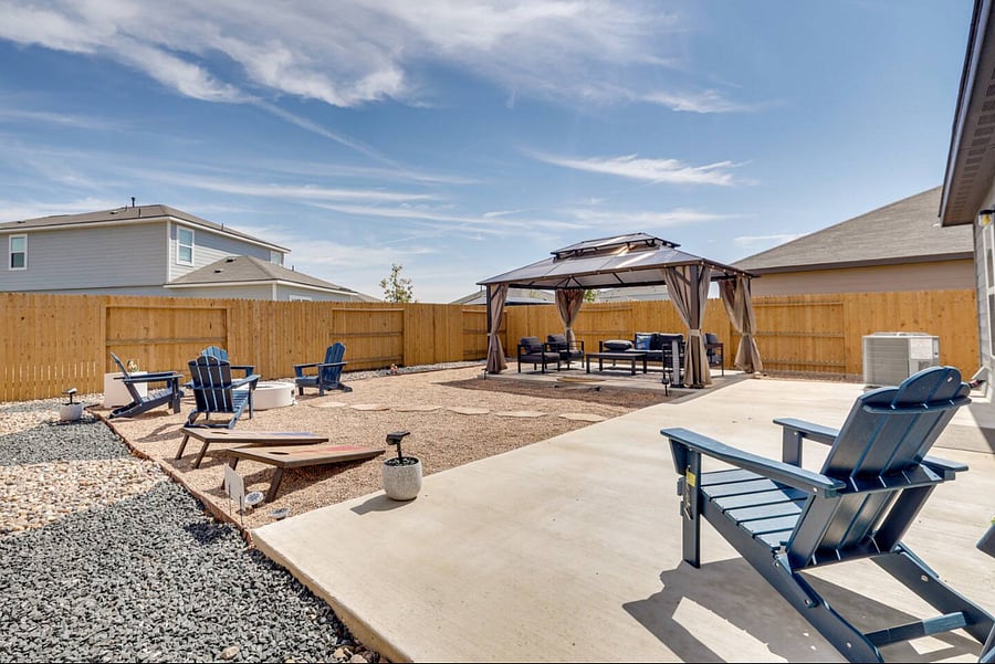 Corn Hole, Gazebo, Adirondack Chairs