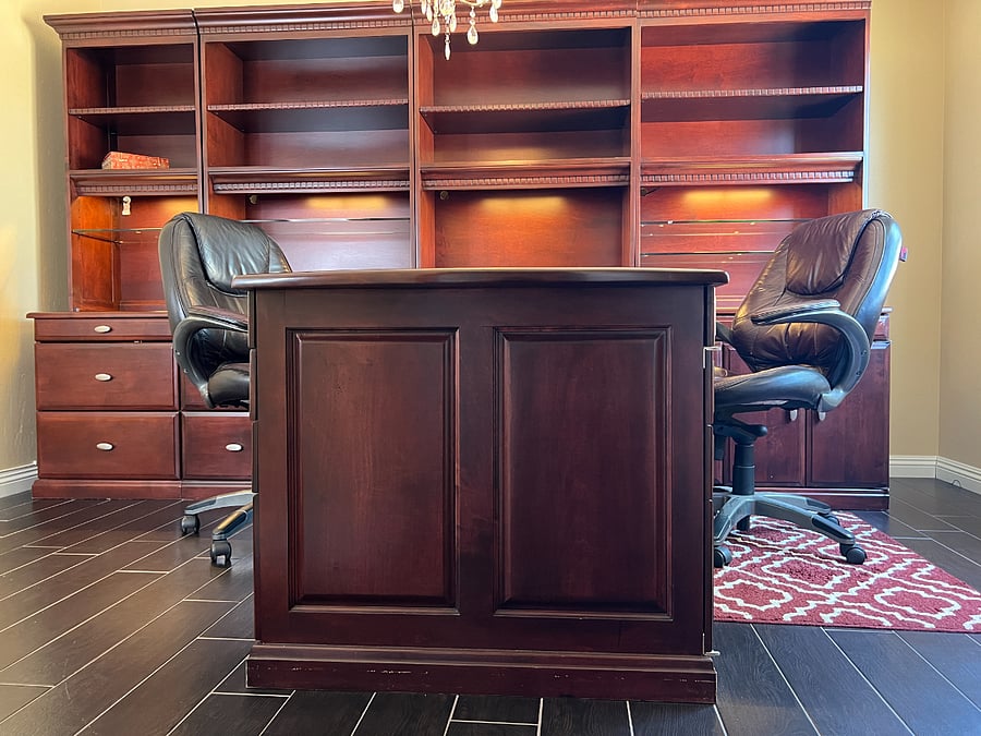Office - featuring desk built for two.