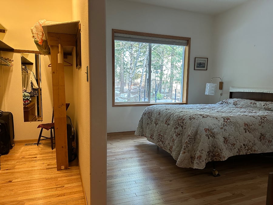 Master bedroom and closet