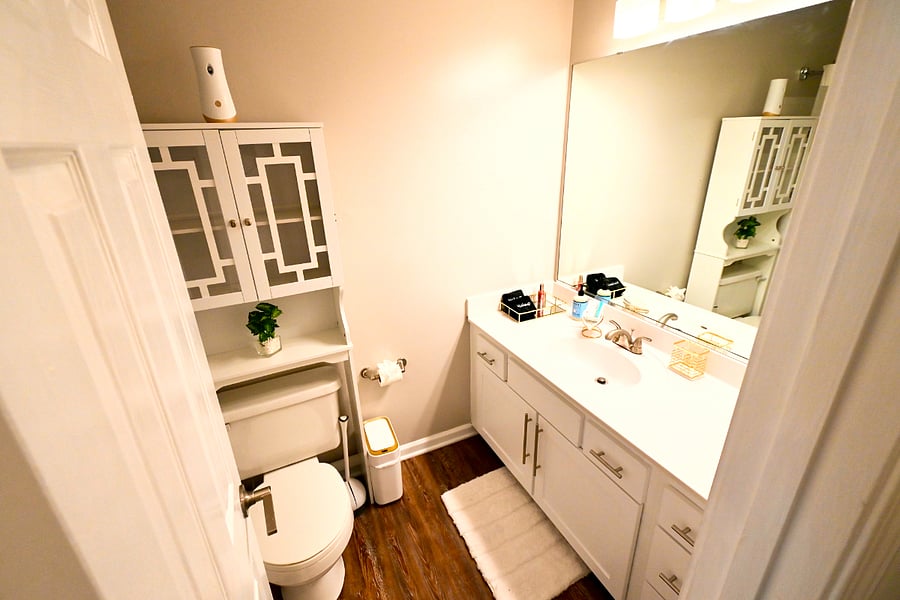 Private ensuite with hotel-style amenities plush towels, travel-size toiletries. Everything you need to refresh and recharge.
