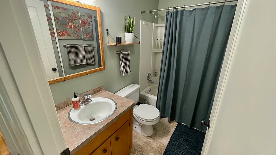 Bathroom with tub and shower