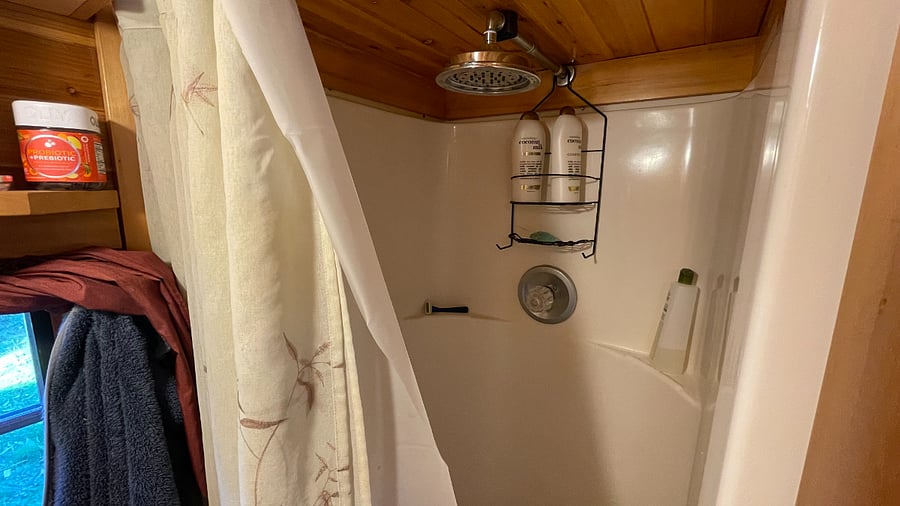 Shower with in demand hot water