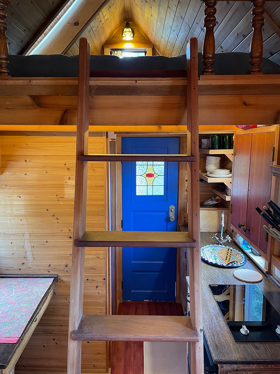 Removable ladder to get to sleeping loft. Hooks onto loft floor for stability.