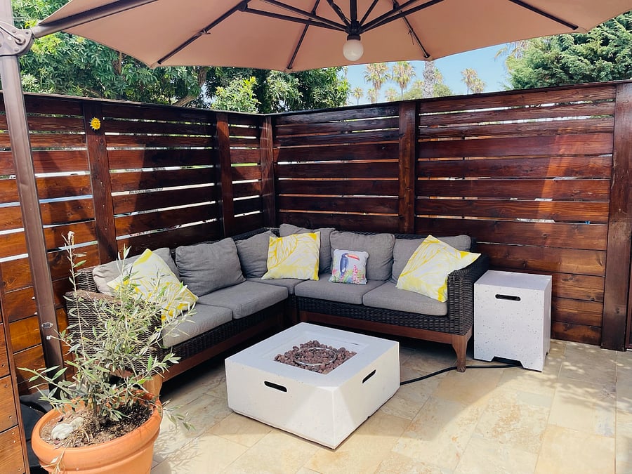 Comfy couch & firepit