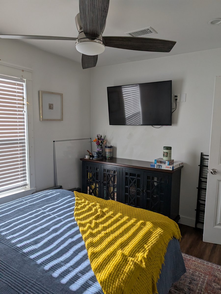 Rental bedroom TV and dresser