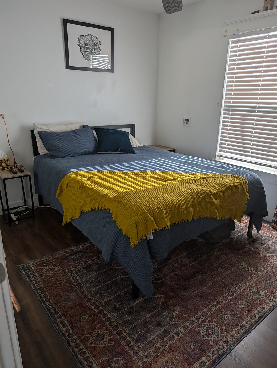 Rental bedroom - Queen bed, working window, full closet and TV as shown in next photo