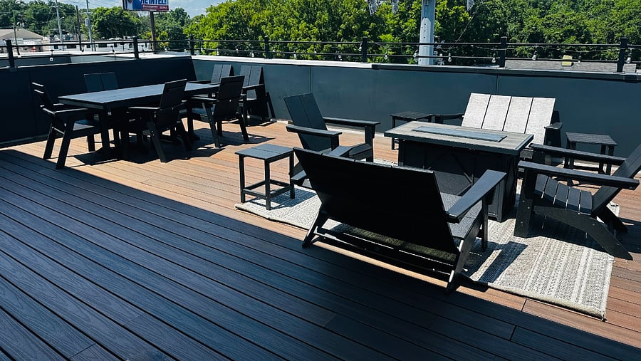 Enjoy some relaxing time on the shared rooftop