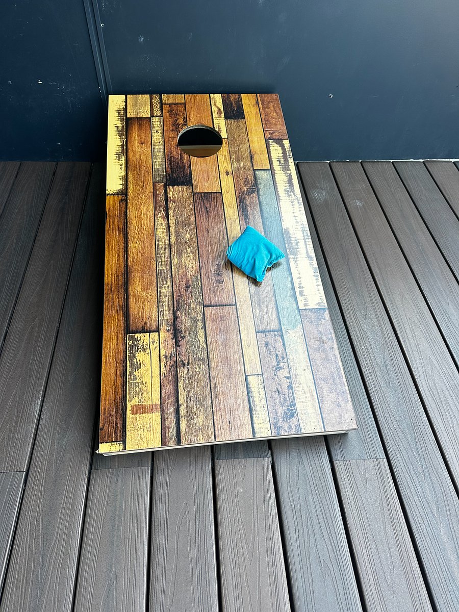 Wind down with a game of corn hole