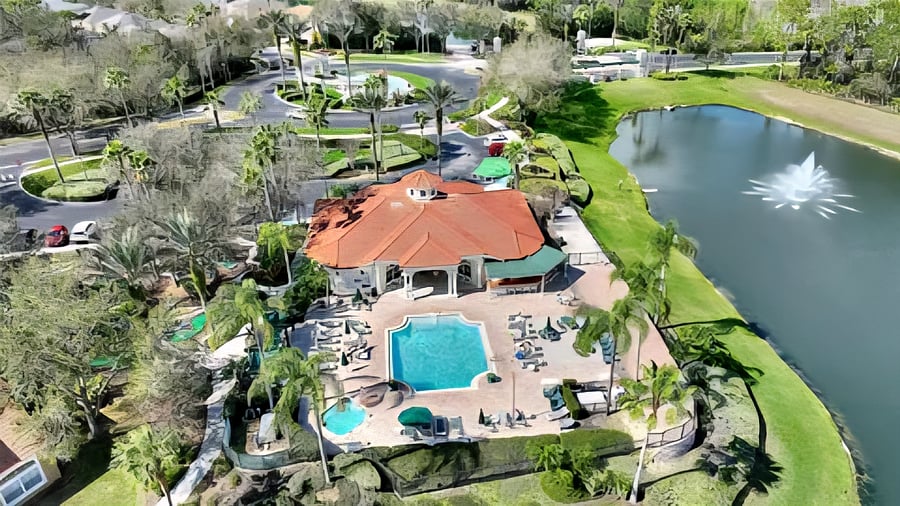 Heated pool, hot tub, exercise room and tiki bar