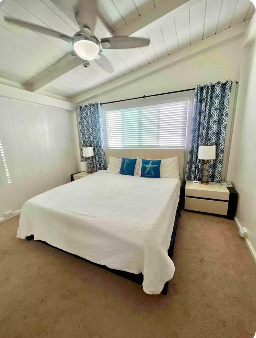 UNIT A - 2 BEDROOM

Master bedrrom: King sized bed, has portable AC in the room. 