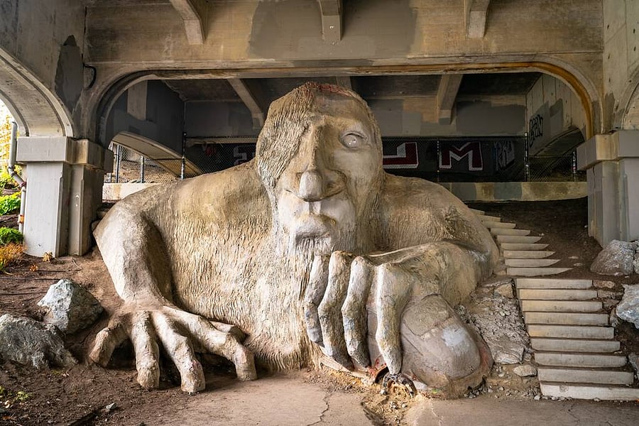 Seattle's iconic Fremont Troll. Only 3 min drive and 13 min walk away!