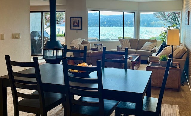 View from kitchen and dining area
