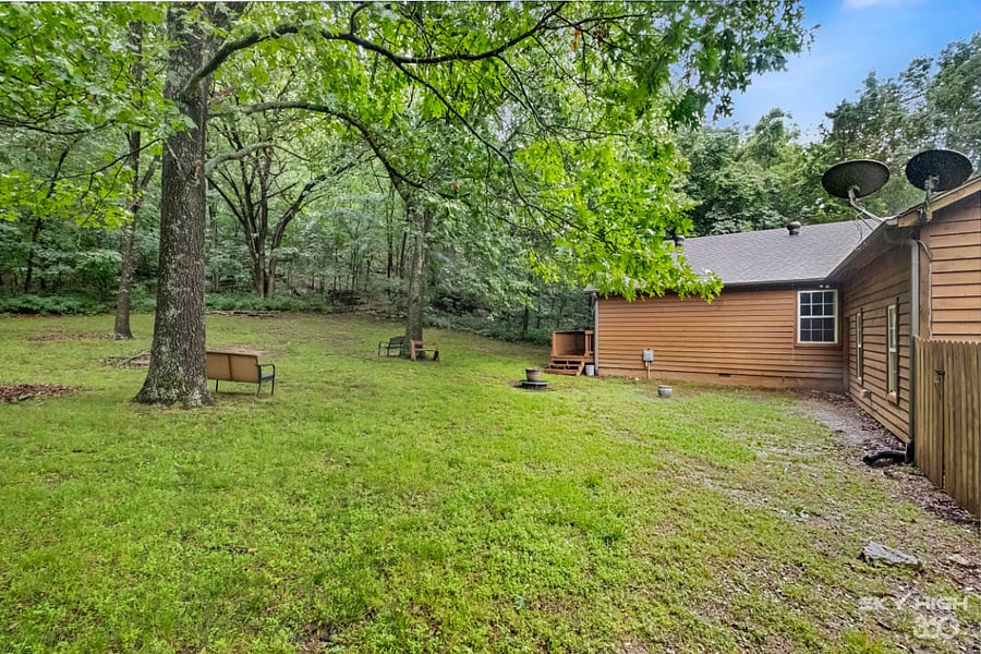 Quiet, wooded back yard