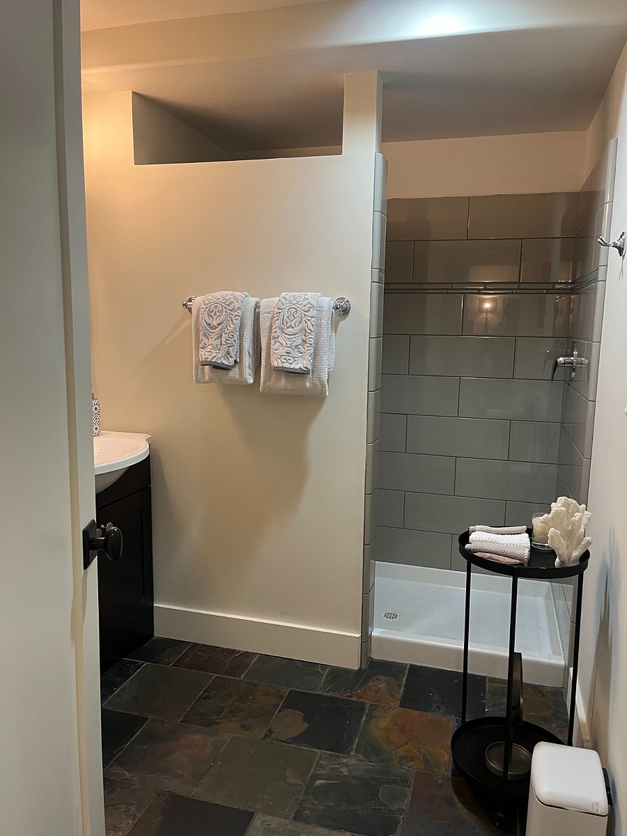 Large bathroom with walk in shower