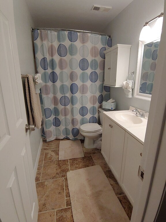 Master bath, and this newly installed, walk in shower will wash your stress away!
