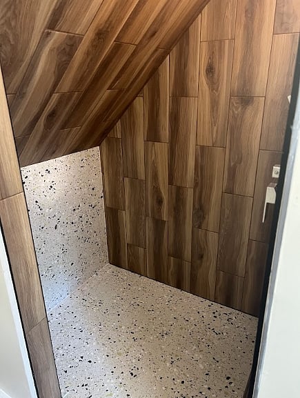 Inside shower area