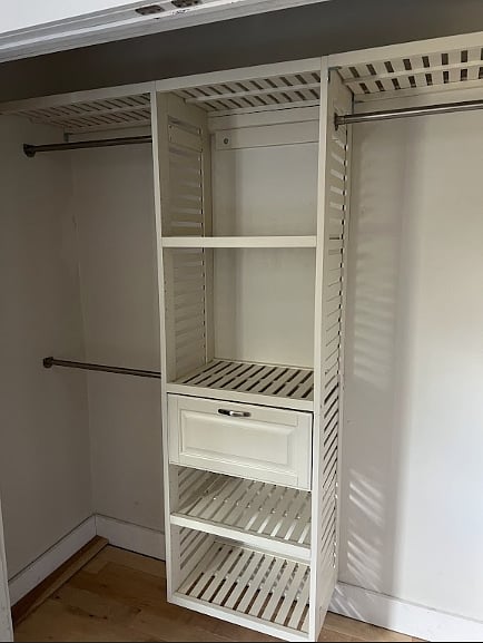 Inside the closet in 1st bedroom