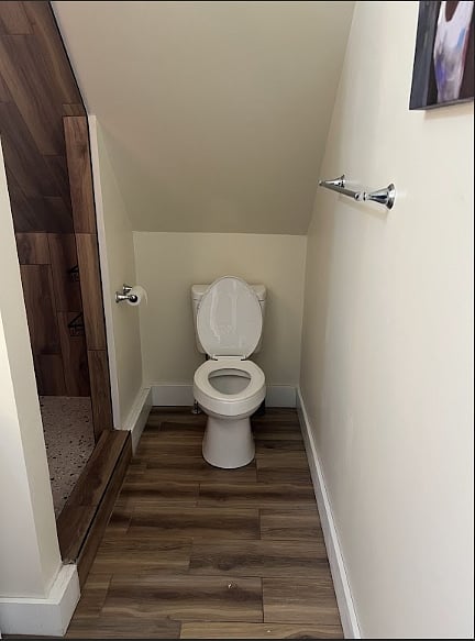 Toilet area is the same in both bathrooms