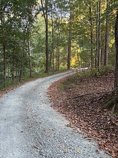 Home is tucked away up a gravel driveway