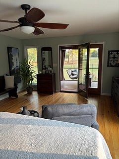 View of porch from bed