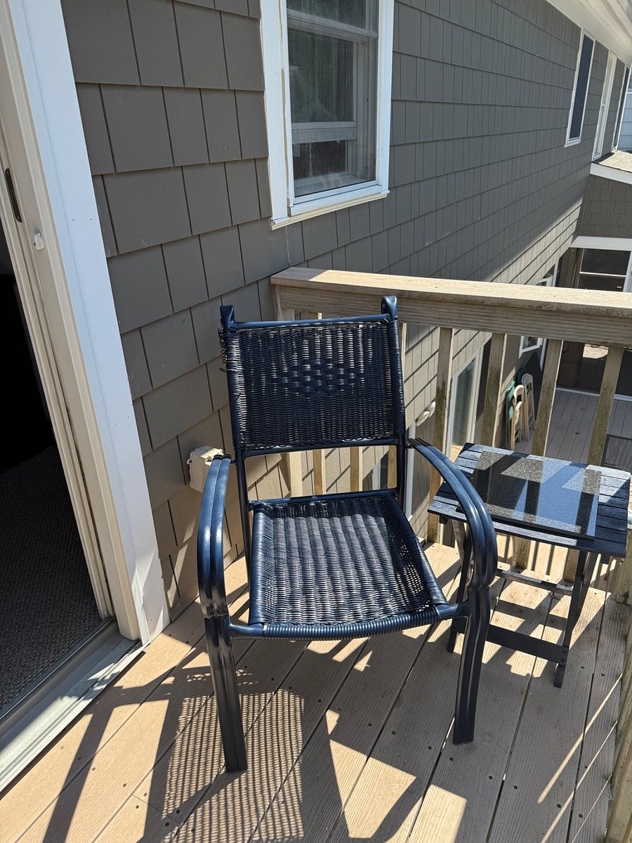 Outside porch with serene backyard