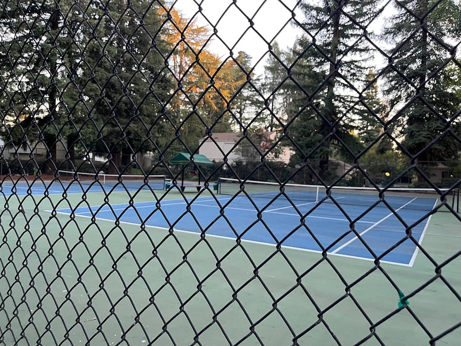 Courts directly behind my house.