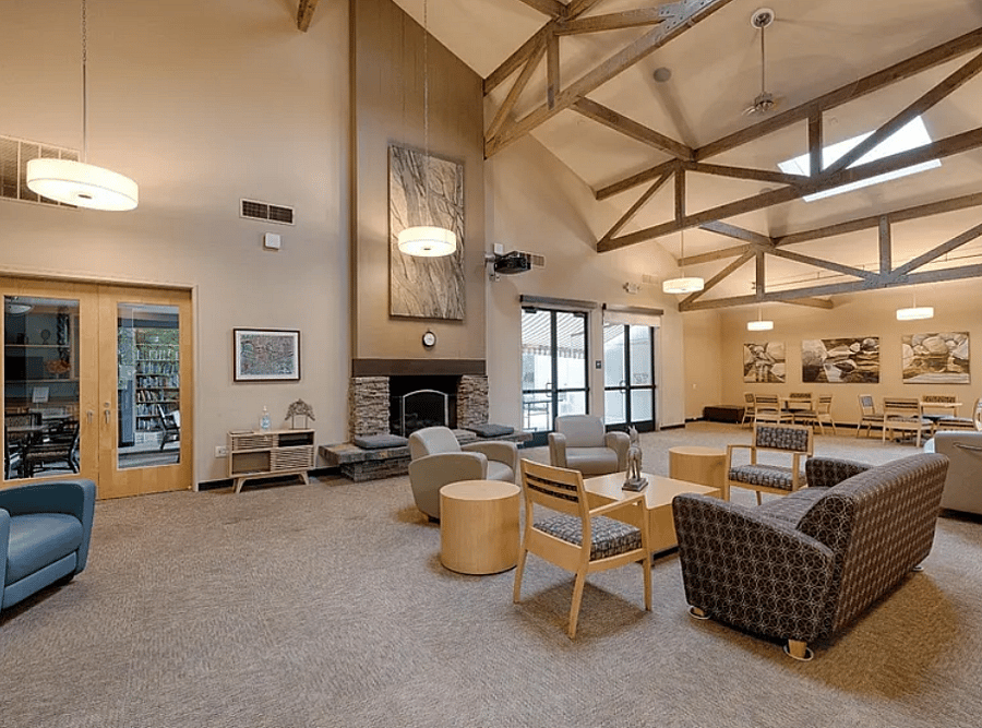Nepenthe Clubhouse has coffee and a library. Can do work there with their internet. Can be rented for a nominal fee. Smaller clubhouse at Dunbarton pool can also be rented.