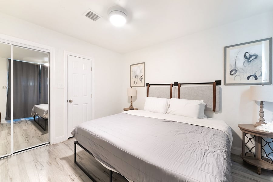 Bedroom 3 with a Kings bed and smart tv