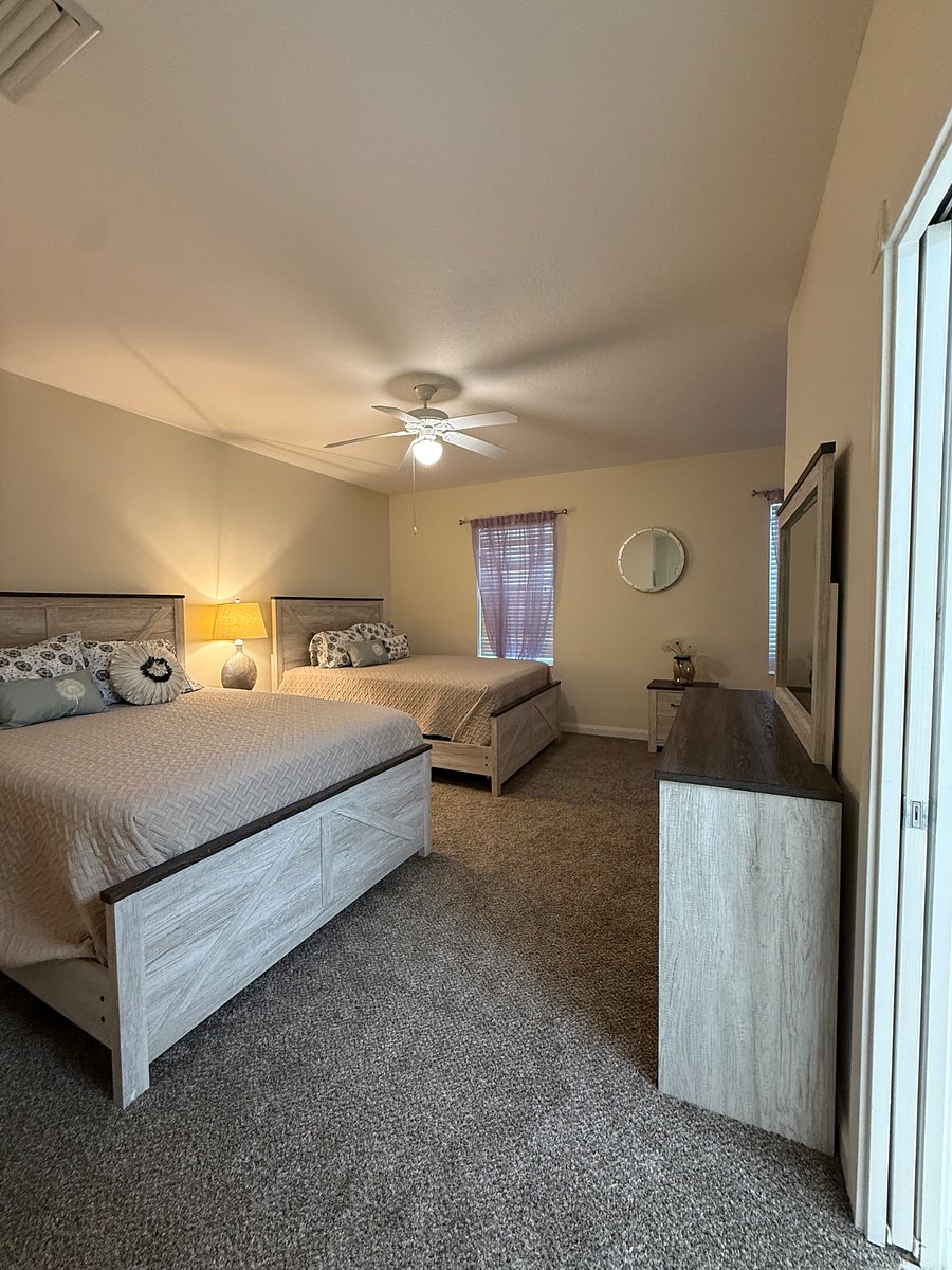 2nd Bedroom has 2 queen size beds, a full bathroom and a walk in closet. 