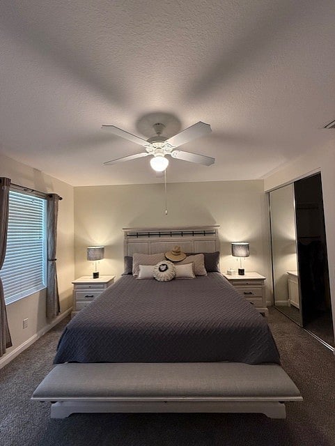 Primary Bedroom has a king size bed, a balcony, walk in closet, full bathroom w/dual sinks, tub and a separate shower.  