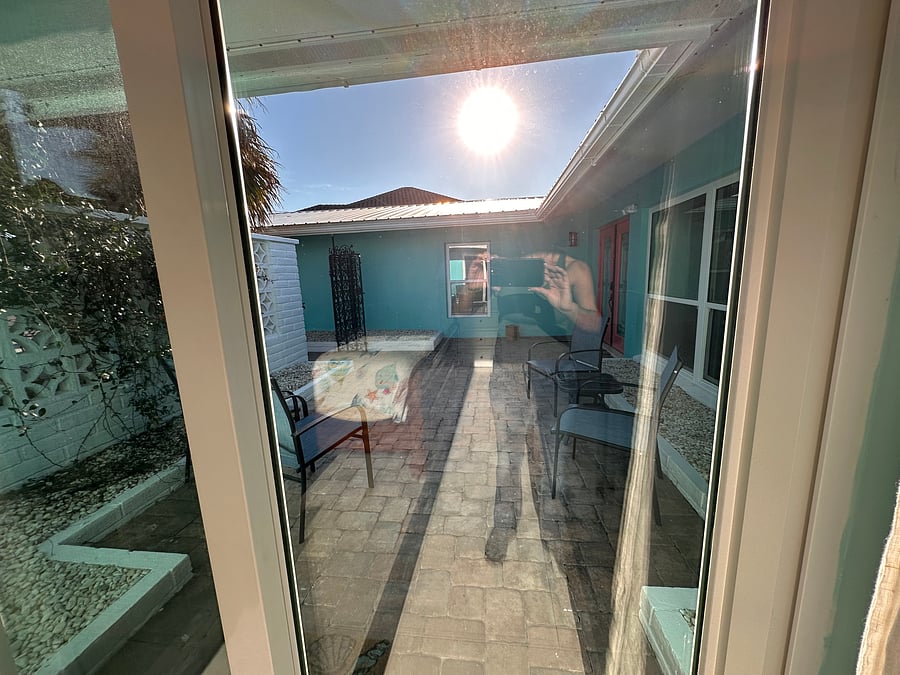 Garden view from the 2nd bedroom sliding door