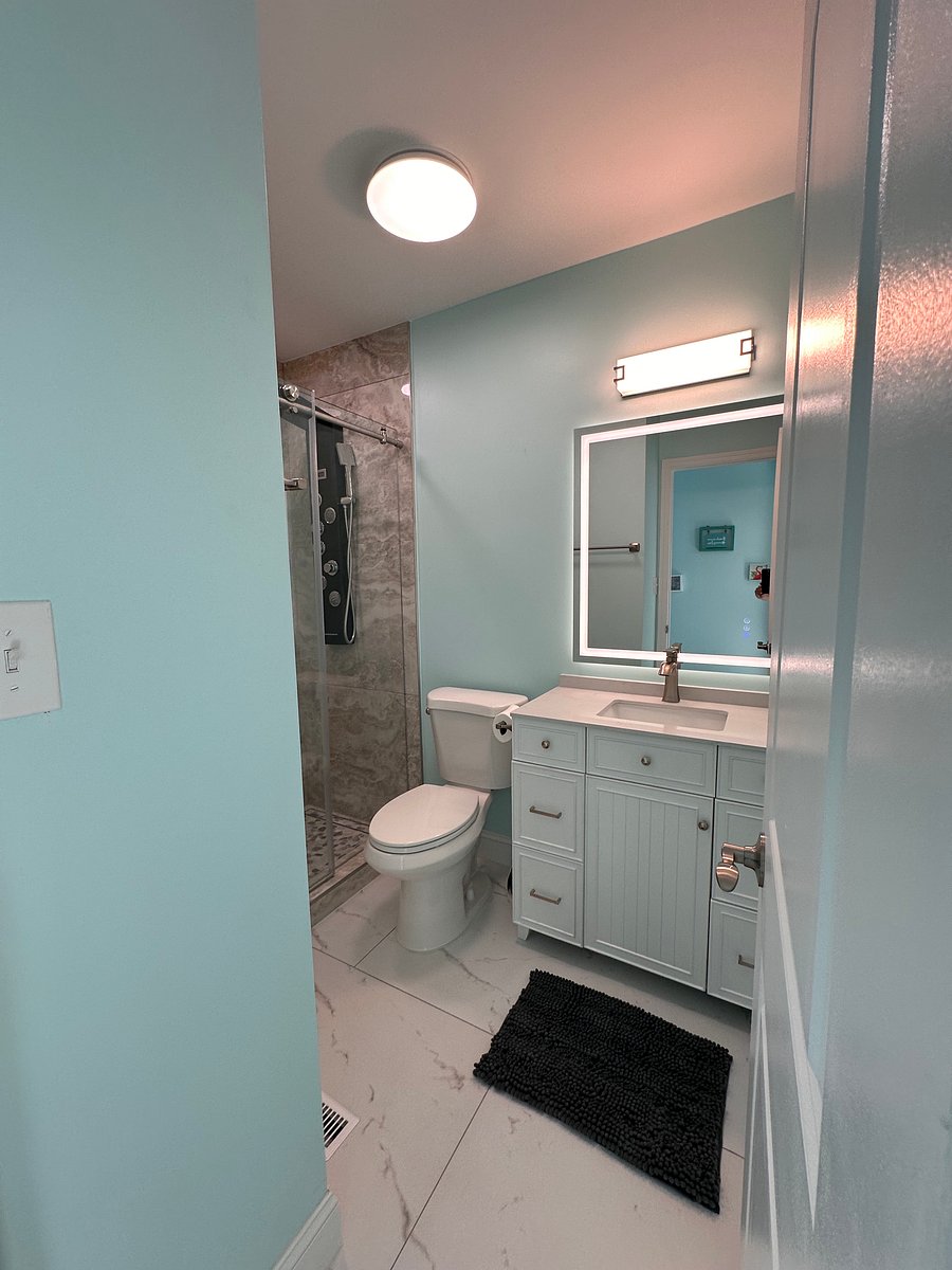 This bathroom has a new tile shower added in 2025
