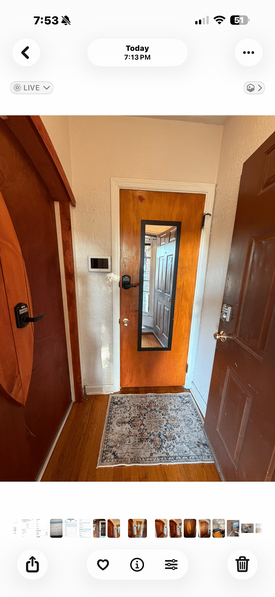 First floor French door Keyless entrance
Second floor mirror door keyless entrance
Each totally separate
