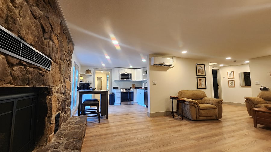Downstairs Den w Gas Fireplace