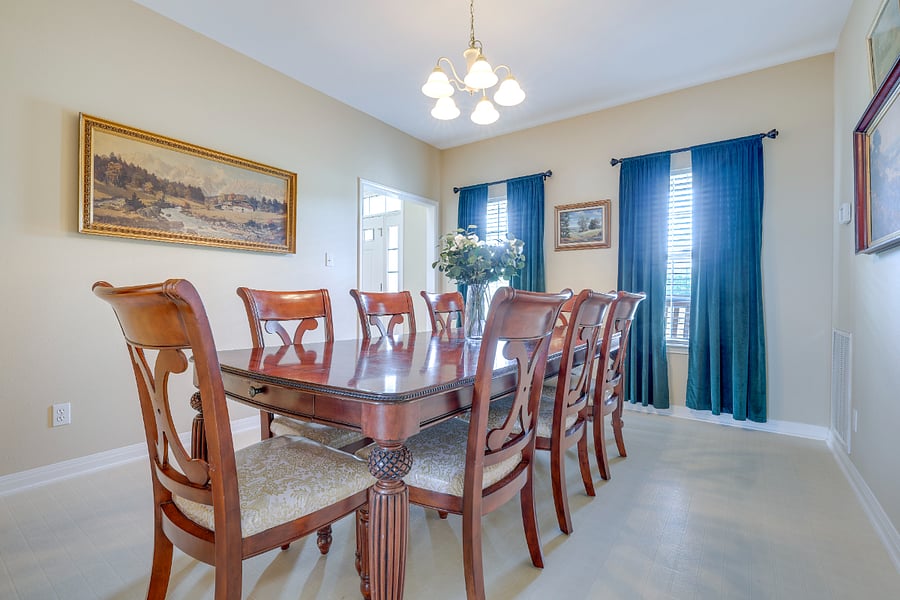 Dining room seats 8