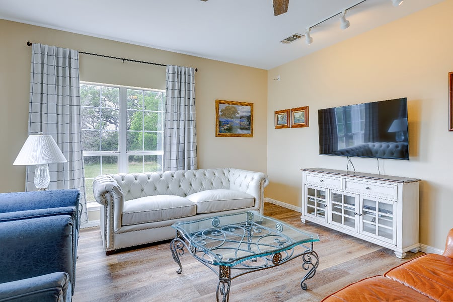 Large TV and ample seating