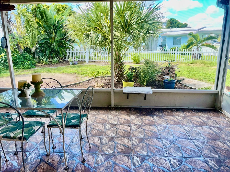 Spacious screened lanai  unwind and enjoy warm Florida evenings. My favorite spot!