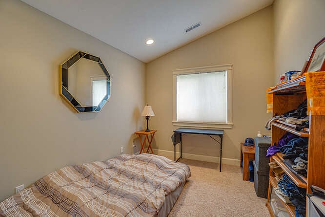 New, high-end queen bed not pictured in this room.
