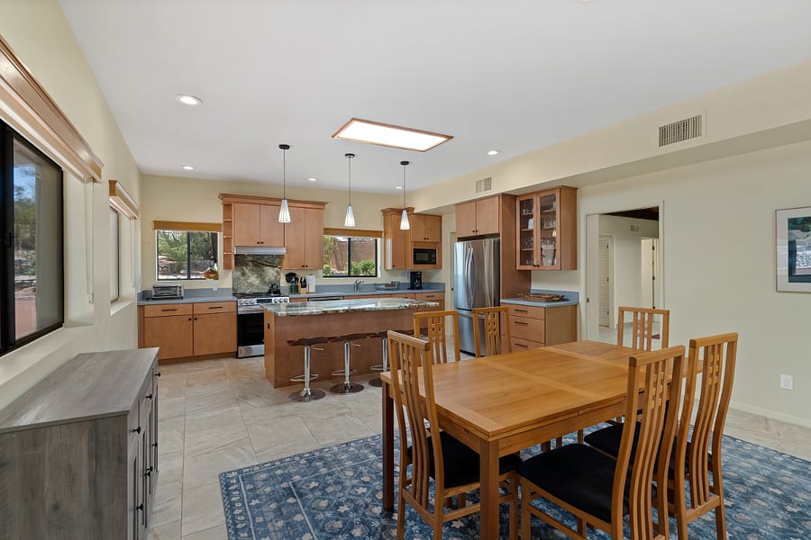 Kitchen with dining room area