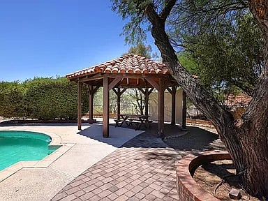 Gazebo near pool