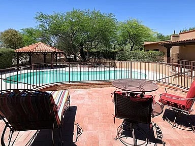 View of pool from patio