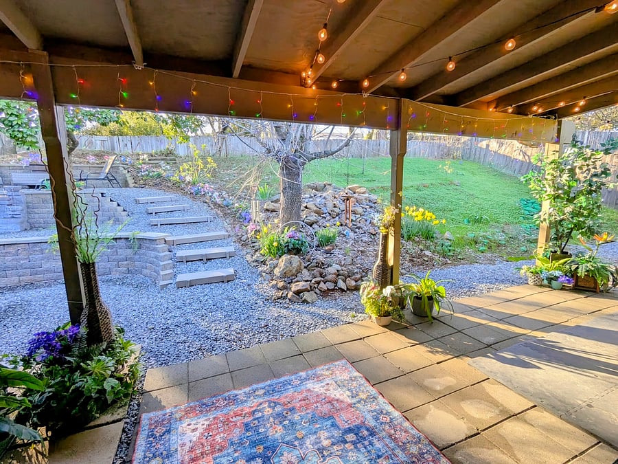 Enjoy evening light in the backyard