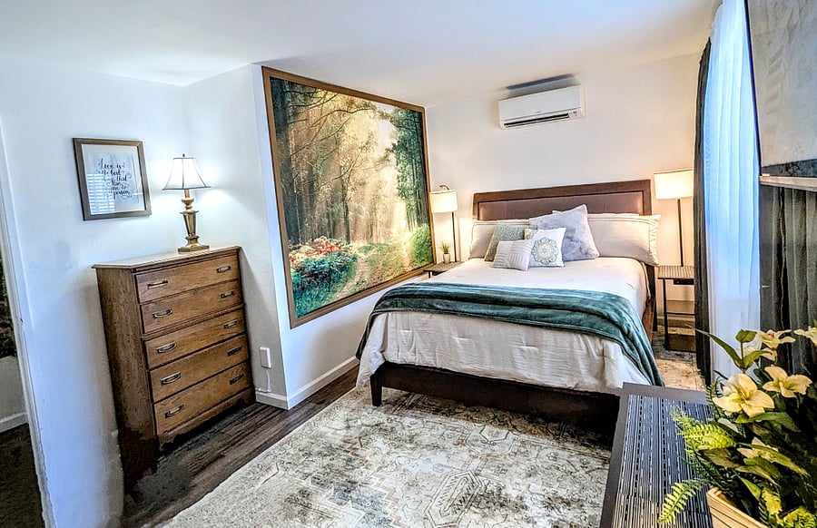 This large bedroom feels like your own private sanctuary within the house, it's got everything you need