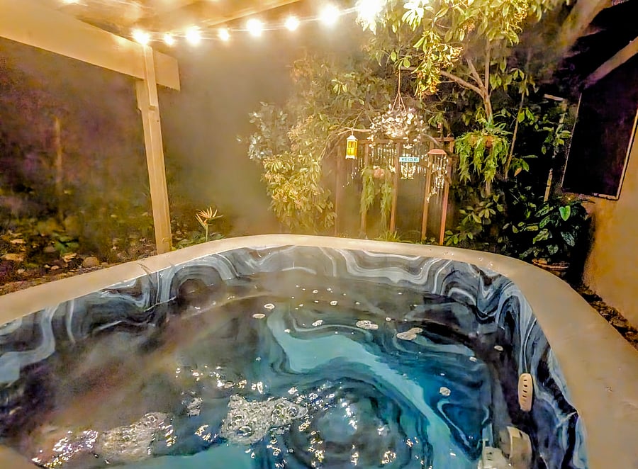 Hot tub is so relaxing!