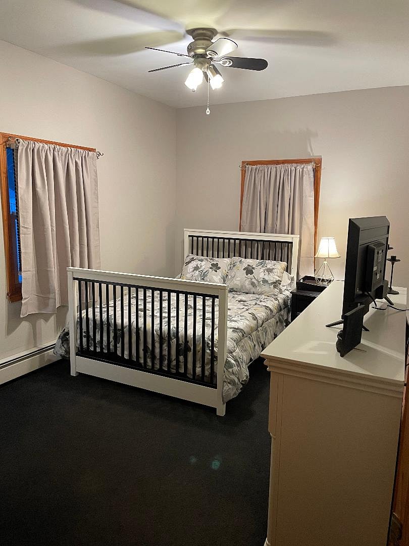 white/black bedroom
